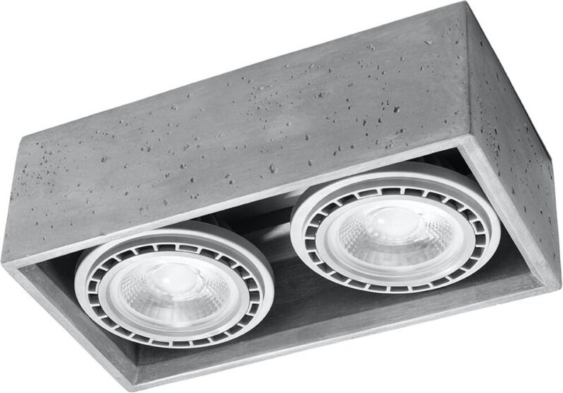 Thumbnail - Sollux - Surface Mounted Twin Downlights Rectangle Grey GU10 Aufbau-Doppel-Downlights Rechteck Grau GU10