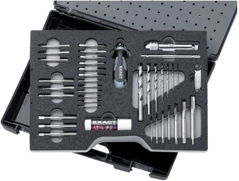 Exact - 70511 Gewindeschneidsatz 61teilig hss metrisch M3, M4, M5, M6, M8, M10, M12