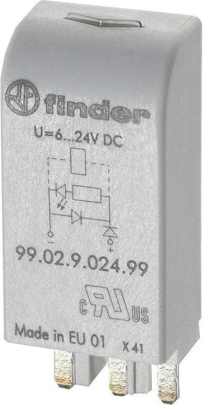 Finder - Steckmodul mit led 99.02.0.060.59 Leuchtfarben: Grün Passend für Modell (Relais): 96.0