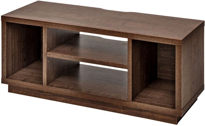 TV-Möbel, TV-Schrank, TV-Bank, TV-Halterung für Bildschirme bis zu 43 Zoll, 4 Regale, Kabelauslass, Verstellbare Füße, S...