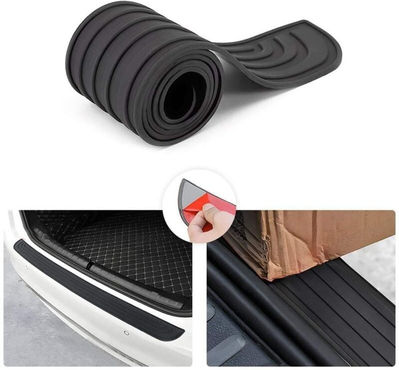 Auto-Stoßstangenschutz, Ladekantenschutz aus Gummi, selbstklebender Heckstoßstangenschutz, kompatibel mit den meisten Au...