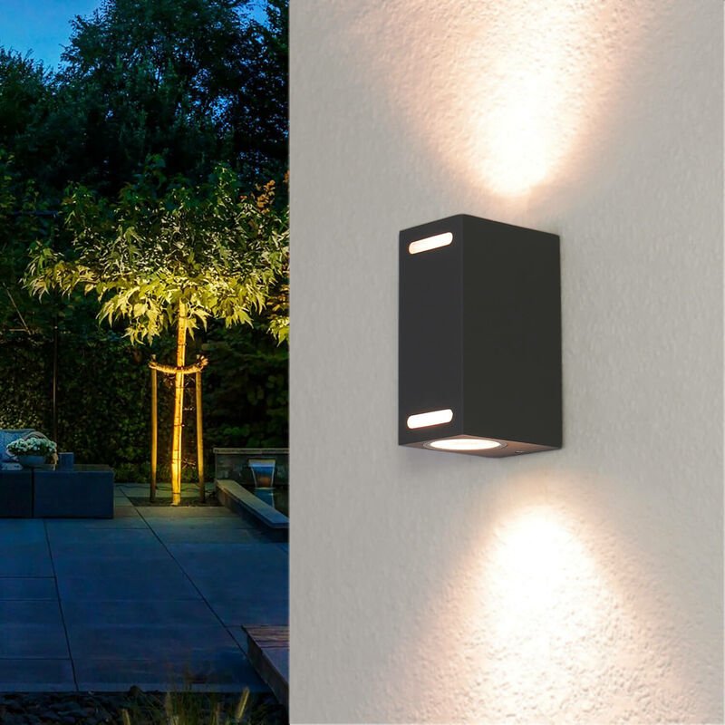 Up Down Wandlampe aalborg Aluminium IP44 eckig