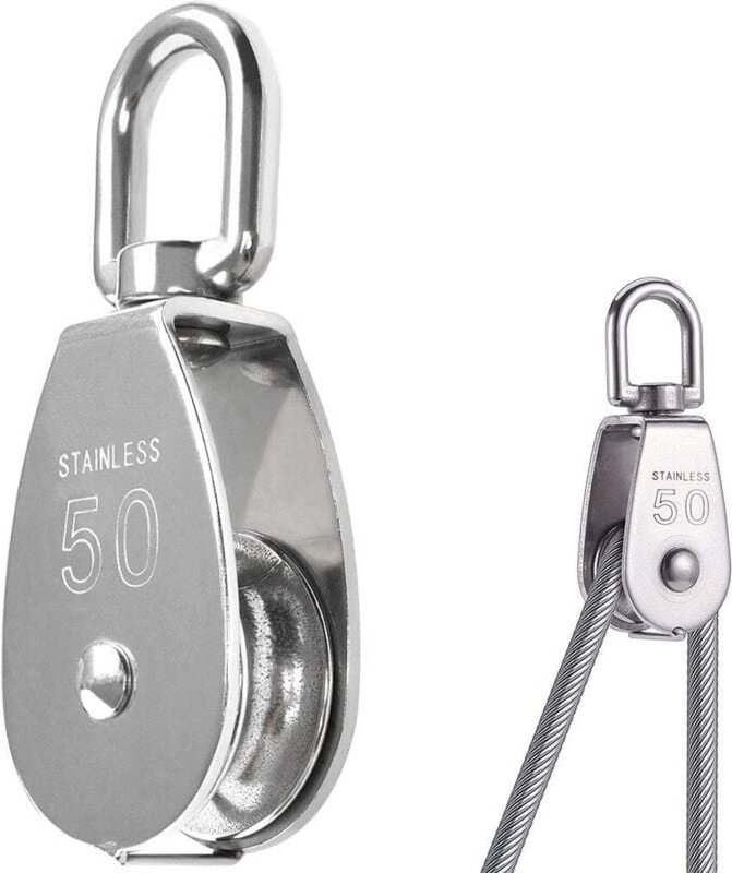 304 Edelstahl M50 Einzelrad-Schwenkrolle, Tragkraft 400 kg – Silber-INHHUB