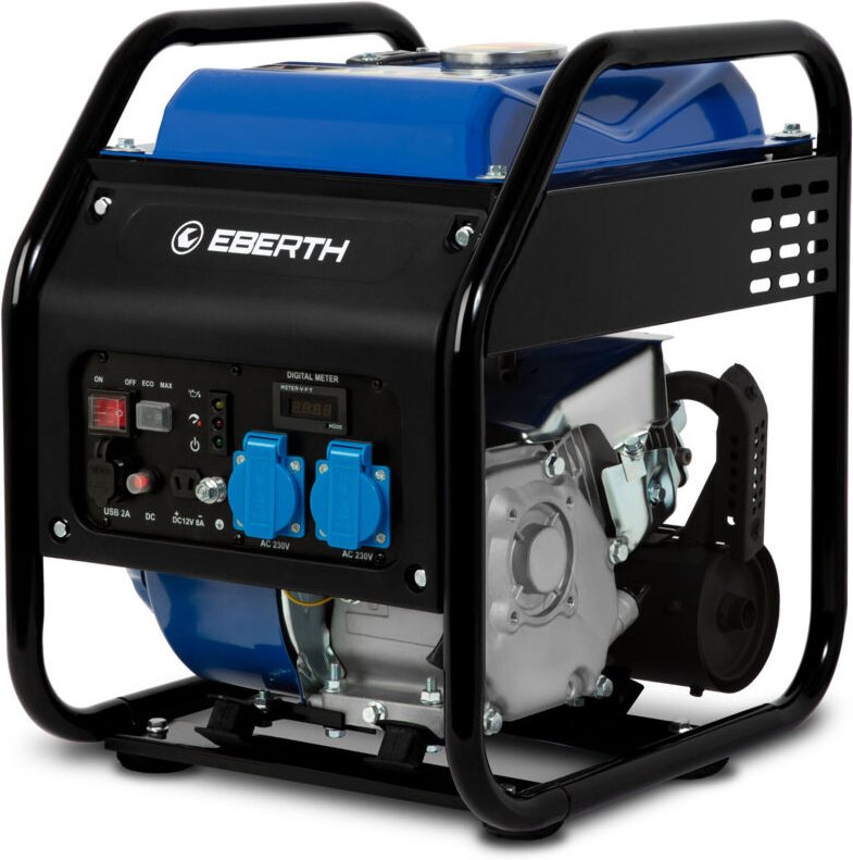EBERTH 3200W Inverter Stromerzeuger Leise 7 PS Benzinmotor 4-Takt 2x 230V 2x USB