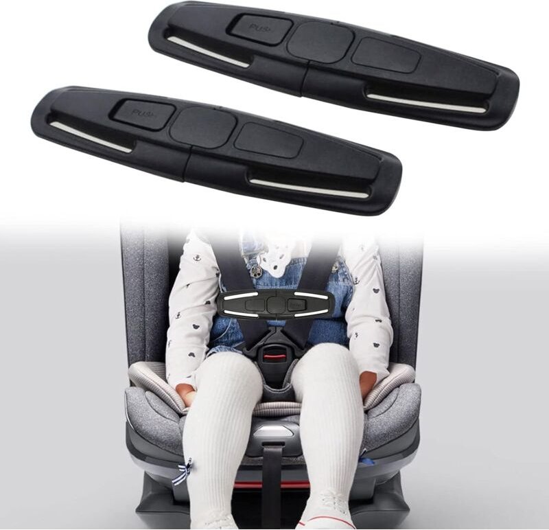 Thumbnail - Schwarz, 2 Stück Brustclip, Autosicherheitsgurtclips, Autosicherheitsgurtclip, Kindergurtclip, Kinderautositz-Schutzschn...