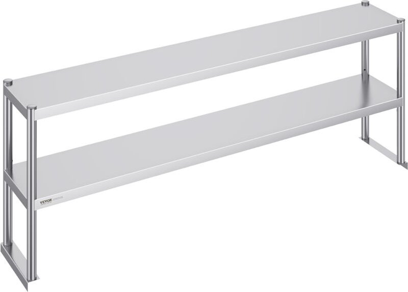 Doppeltes Überregal, doppelstöckiges Überregal aus Edelstahl, 305 x 1829 mm doppelstöckiges Überregal, höhenverstellbare...