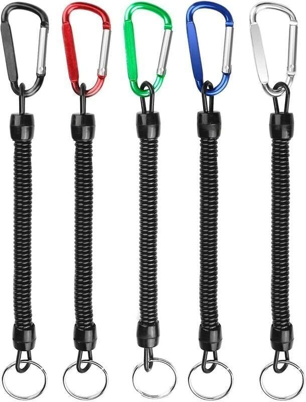 Corda elastica lunga portachiavi espandibile da 5 pezzi con moschettone d retrattile XVX