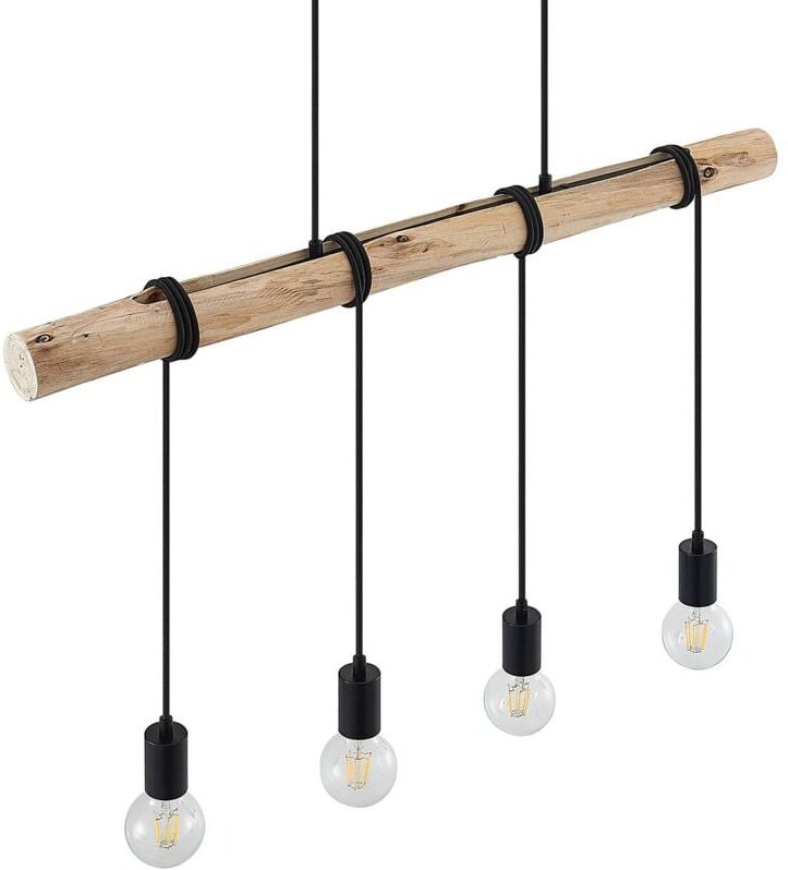 Ferris Holz-Hängeleuchte, vierflammig - Lindby