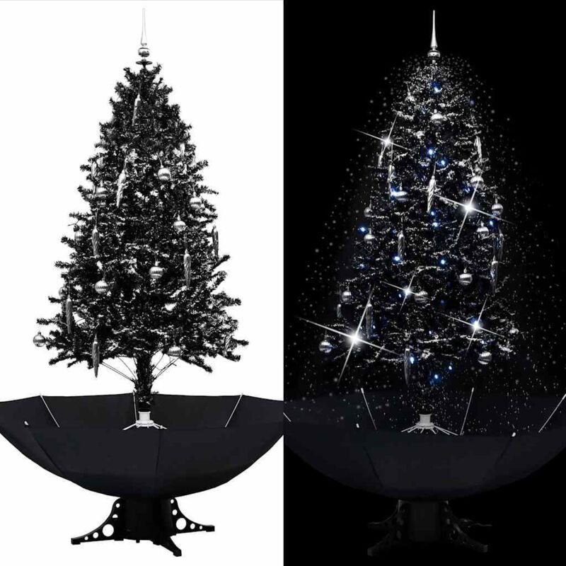 Vidaxl - Schneiender Weihnachtsbaum mit Schirmfuß Schwarz 190 cm pvc