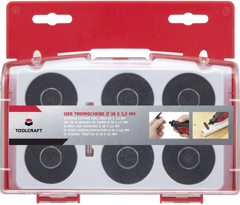 Toolcraft - TO-6449343 Trennscheiben-Set 38 mm 1 Set Metall, Edelstahl, Stein, Fliesen, Marmor, Kunst