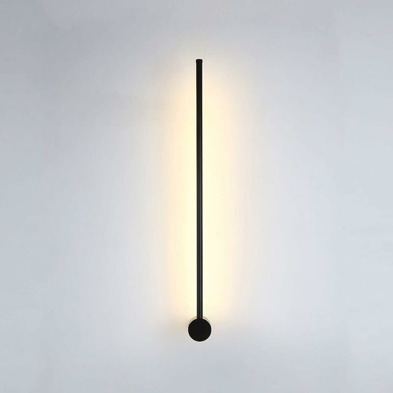 Wandleuchte für den Innenbereich, 60 cm, drehbar, fast 360°, led, ultradünne Wandlampe, warmweiß, moderne schwarze Wandl...