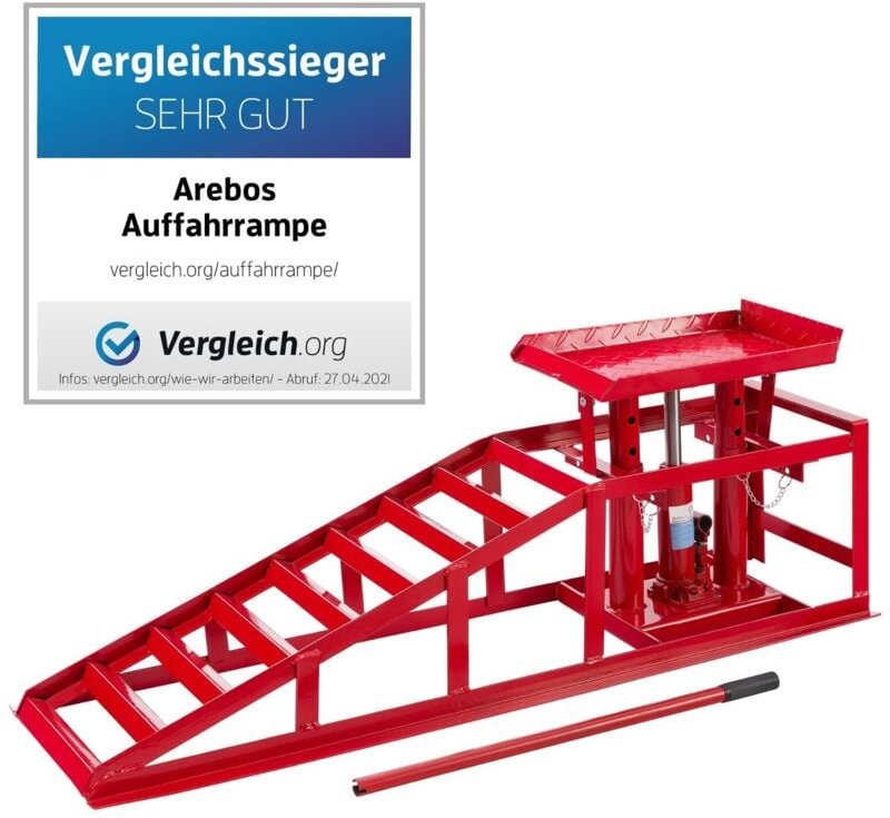 Arebos - pkw Auffahrrampe höhenverstellbar Hebebühne Auffahrbock Hebeplattform