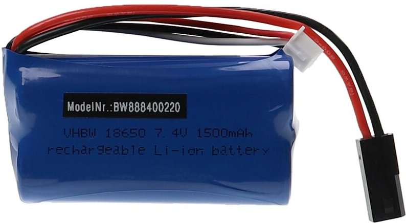 Vhbw - Akku für Modellbau z.B. kompatibel mit Syma, mjx (1500mAh, 7,4V, Li-Ion, 69 x 37 x 19 mm)