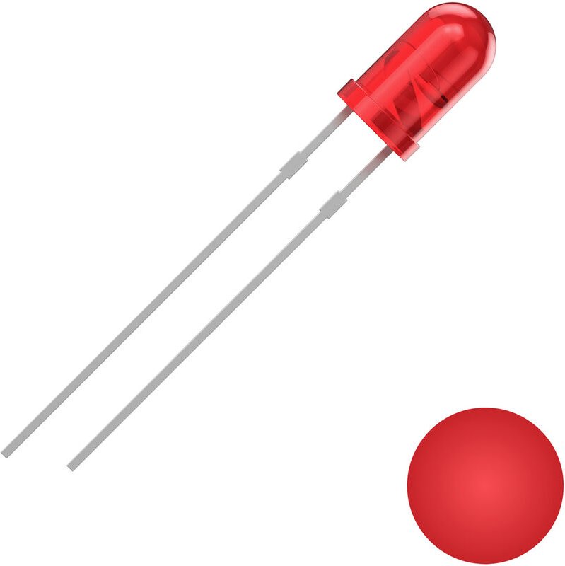 Quadrios - 2111O155 led bedrahtet Rot Rund 3 mm 700 mcd 30 ° 20 mA 2 v