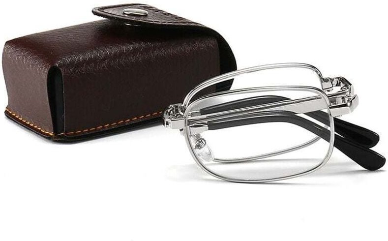Faltbare Lesebrille mit Etui, Force 3.0 Brille, silber