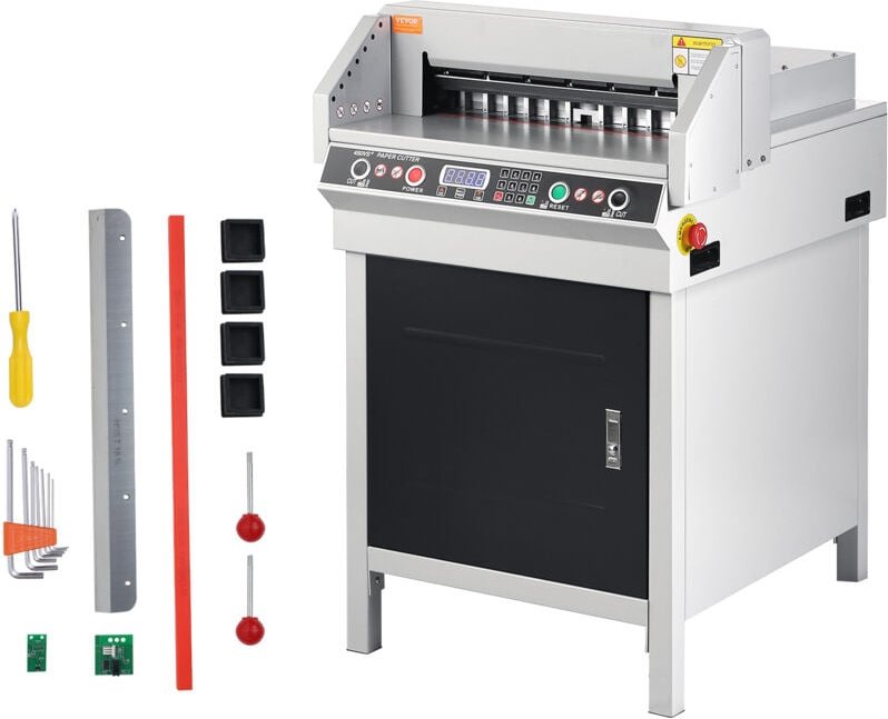 VEVOR Elektrischer Papierschneider Max. 450 mm, Elektrische Eckenabrundung, Schnittstärke 40 mm, mit intelligentem LCD-P...