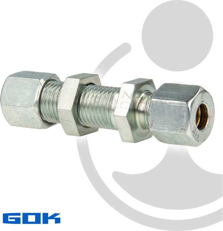 Schneidringverschraubung Typ sv - Schottverschraubung ø 8 mm Gerade Ausführung, Stahl verzinkt, Schneidring Messing