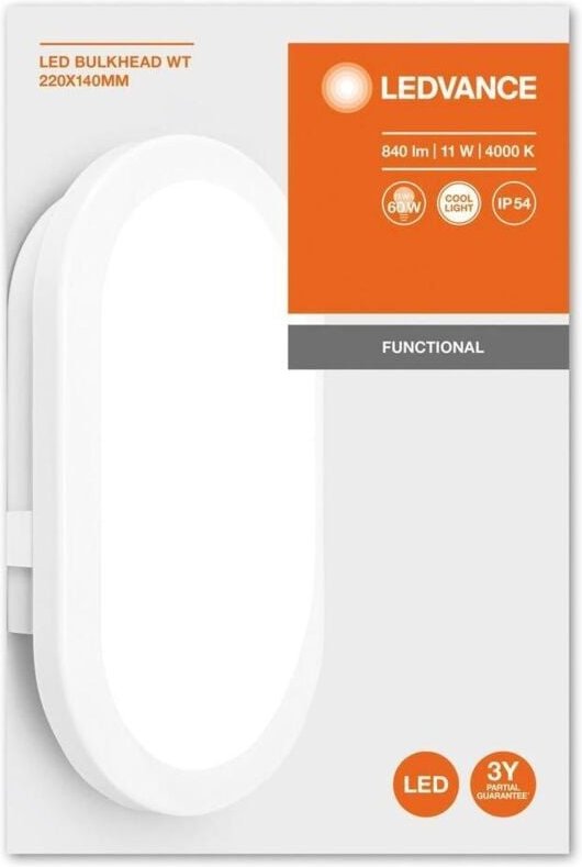 Ledvance - led bulkhead (eu) l LED-Feuchtraumleuchte led led fest eingebaut 11 w Kaltweiß Weiß