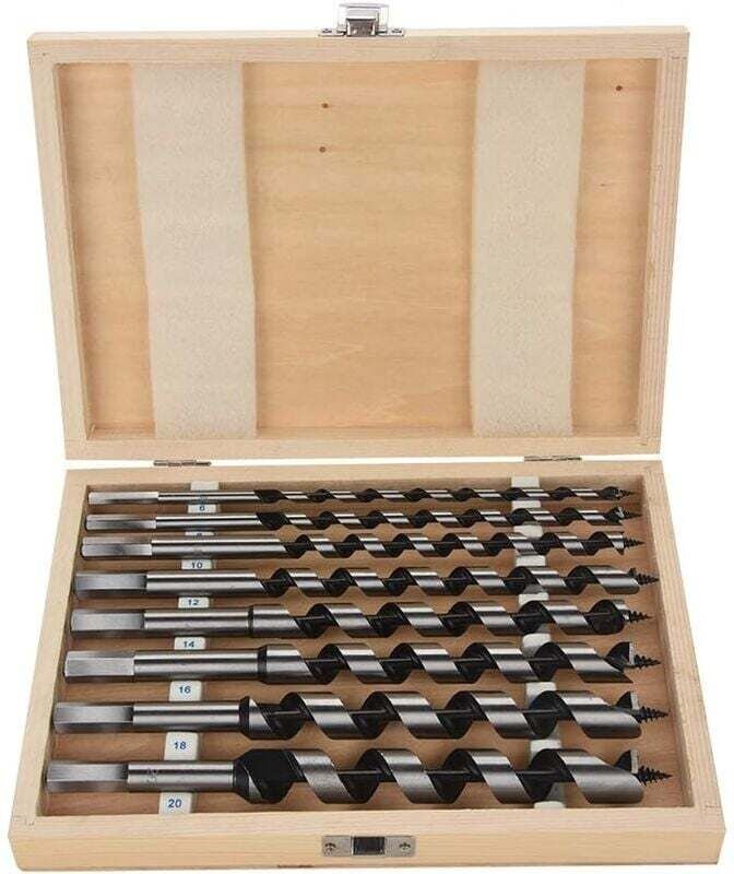 Mèche à Bois Hélicoïdal hss, Lot de 8pcs Foret à Bois Fraise à Bois Hélicoïdal en Acier au Carbone avec Longueur 230mm D...
