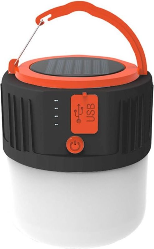 Thumbnail - LED-Campinglaterne, wiederaufladbare, wasserdichte und tragbare Solar-Taschenlampe mit USB-Anschluss – 5 Beleuchtungsmod...