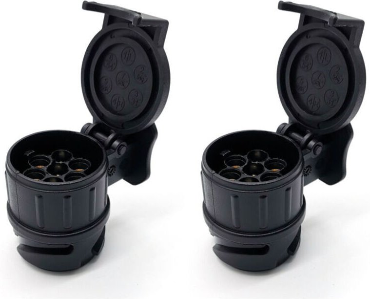 2er-Pack Anhängeradapter (13-polig auf 7-polig), 13-poliger Stecker für Auto, Traktor, Wohnwagen und Fahrradträger