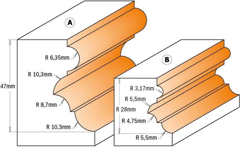 856.801.11 Multiprofil-Fräser C/cus.hm S=12.7 D=38x28