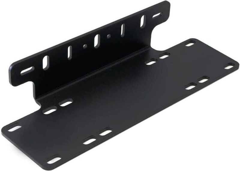 Ersandy - Universal-Kennzeichenhalter, schwarze Legierung, Frontstoßstange, LED-Leiste und funktionierende Lichter, Kenn...