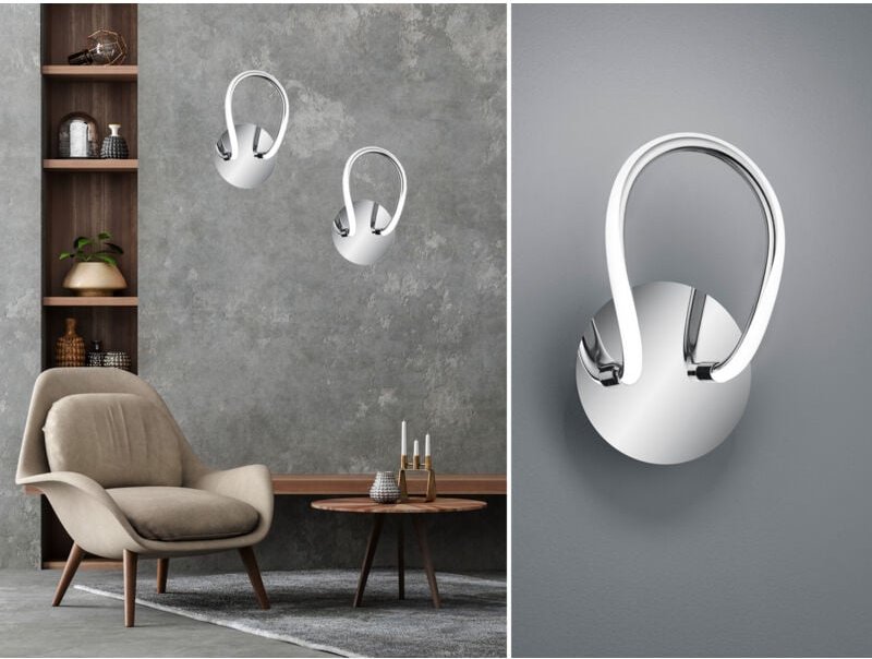 Bologna led wandleuchte chrom mit dimmer r27051106