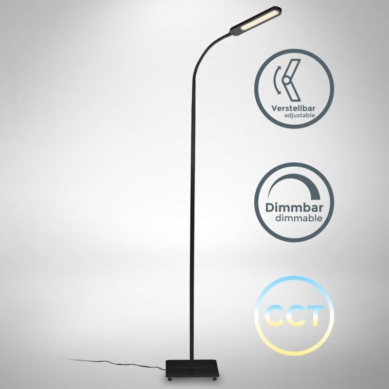 Thumbnail - Stehlampe - 6,5W, 600lm, LED, dimmbar, touch, schwenkbar, CCT, Schwarz