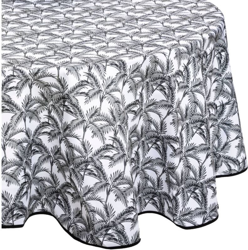 Fleckenabweisende Tischdecke Palmier - dunkelgrau - D180 cm