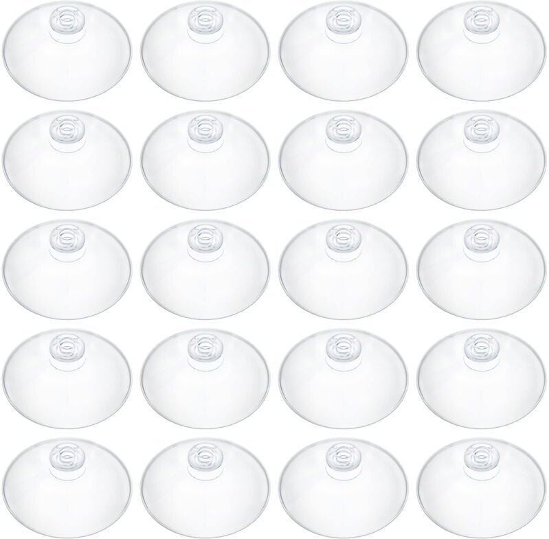 ZVD - 20 5,5 cm transparente Kunststoff-Saugnäpfe für die Organisation und Dekoration Ihres Zuhauses – selbstklebende Sa...