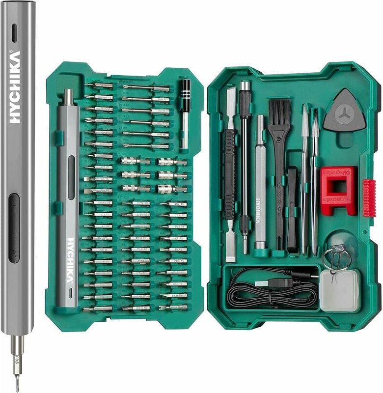 Schraubendreher Elektrische, HYCHIKA 67 in 1 Feinmechaniker Werkzeug set, LED Licht, Anziehen und Lsen, Mini Schraubenzi...
