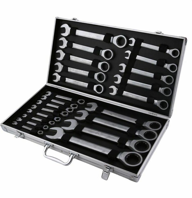 22 Stück 6-32mm Ratschenring Schraubenschlüssel Kombinationsschlüssel Ratschenschlüssel Radschlüsselsatz Ringschlüssel M...