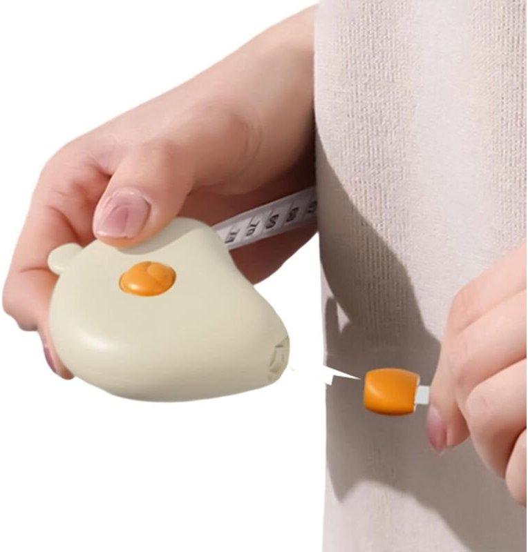 Körpermaßband – 150 cm magnetisches, einziehbares Maßband für Bastel- und DIY-Projekte – flexibles Maßband mit Hühnermot...