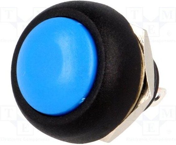Drucktaster off-(on) no 1A/250V M12 blau