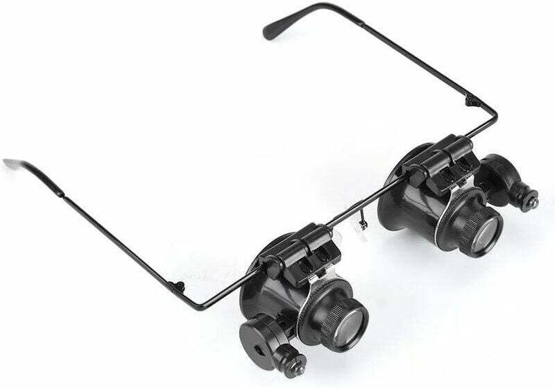 Professionelle Lupe, Juwelierlupe, Werkzeug, Uhrreparatur, Arbeitsbrille, 20-fache Vergrößerung, LED-Lichtlinse, Lupe fü...