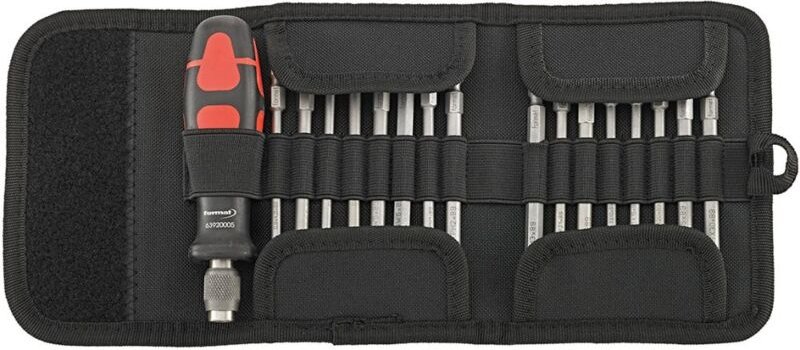 Bitsortiment in Rolltasche 17-teilig mit Schnellwechselfutter - Format