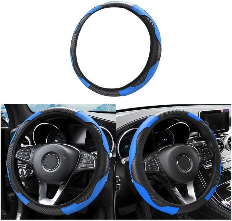 Auto-Lenkradbezug, weicher Mikrofaser-Leder-Lenkradbezug, atmungsaktiver Mikrofaser-Leder-Lenkradbezug, rutschfester, at...