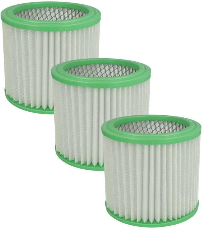 3x Faltenfilter kompatibel mit Navaris Aschesauger (10L 800W) Staubsauger - Filter, Patronenfilter, Kunststoff / Papier,...