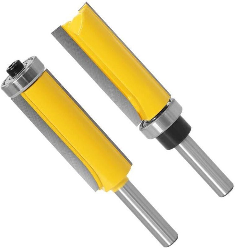 8-mm-Fräser – 2-teiliges Set – Gehärteter Stahl und Hartmetall – Ober- und Unterlager – Für Hartholz und MDF