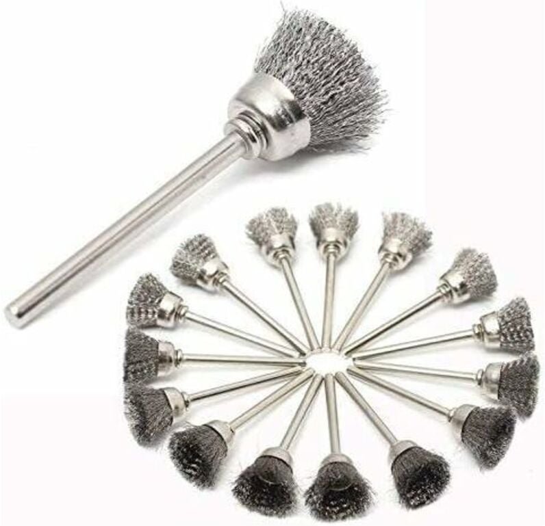 Set mit 45 Stück Edelstahl-Draht-Bohrbürsten, Dremel-Bürsten, Rotationswerkzeug-Zubehör zum Reinigen und Polieren - Ahls...