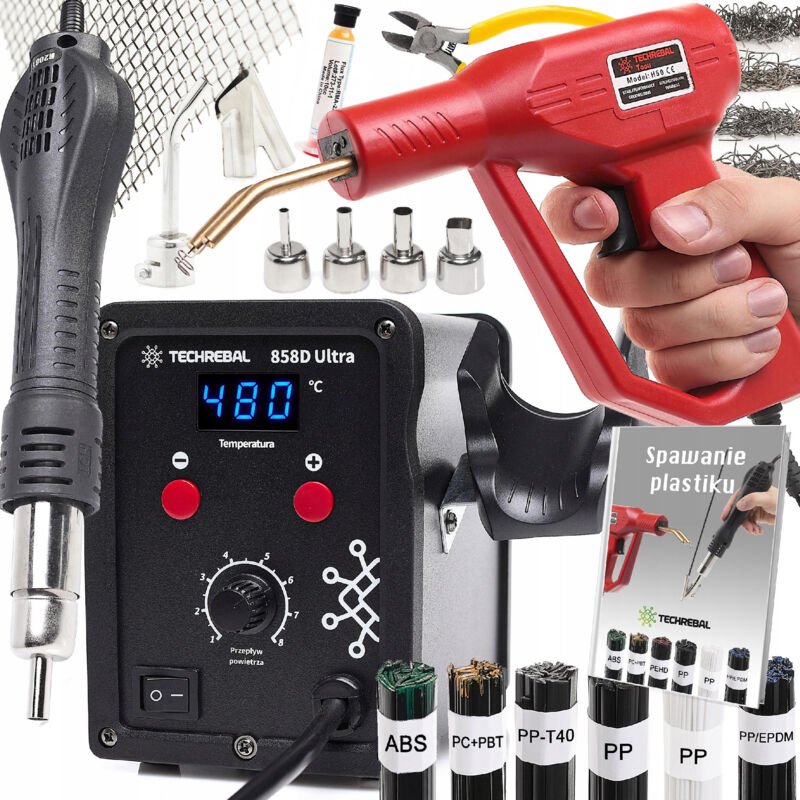 KUNSTSTOFFSCHWEISSMASCHINE Techrebal 858D ULTRA 750W HEFTER Kunststoffschweißmaschine