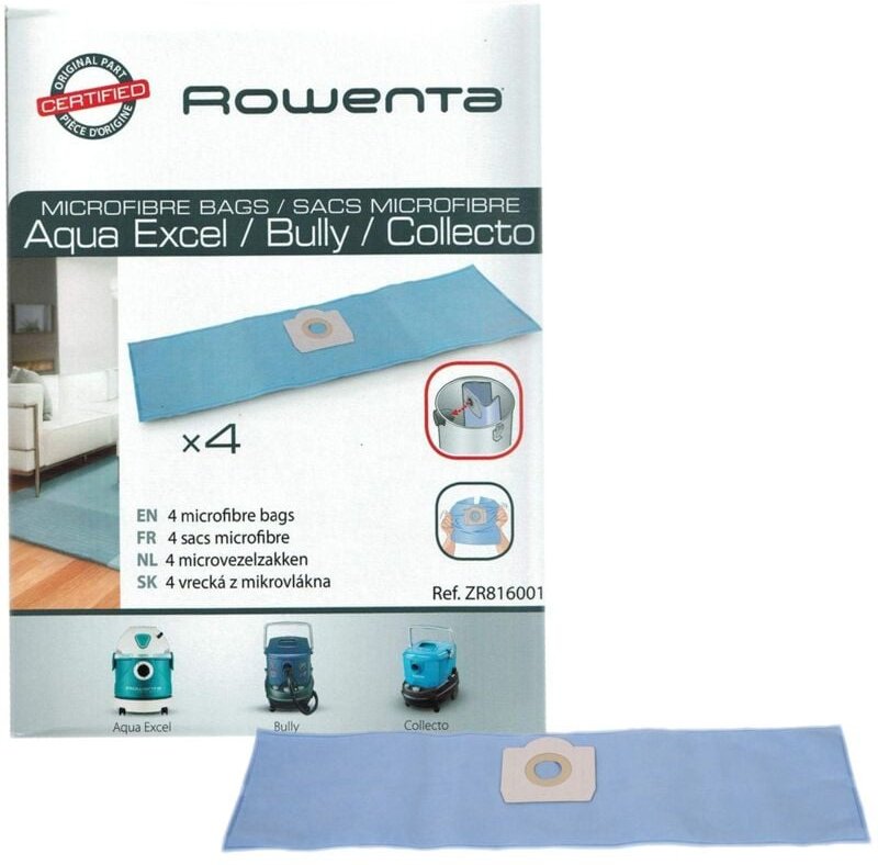 Ersatzteil - 4er Pack Mikrofaser-Staubsaugerbeutel Collecto Wet & Dry - Rowenta calor