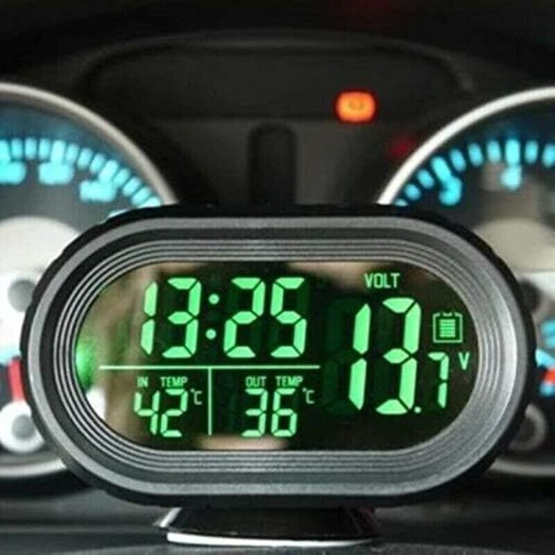 3-in-1 Digitales Auto-LED-LCD-Uhr-Thermometer-Voltmeter