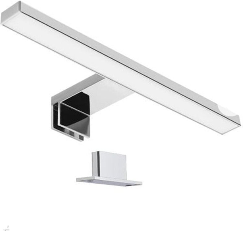 30 cm LED-Badezimmerspiegelleuchte, 5 W, Warmweiß 3000 K, zum Anklemmen an Spiegel/Schrank/Wand, 300 mm, mit Anschlussdo...