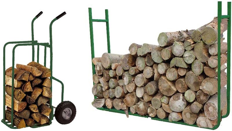 Thumbnail - Holzablage, Holzstapel Regal, Breite variabel mit Sackkarre bis max. 250 kg