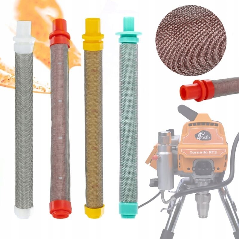 Rosfix Filtr – Filtrationsset für Farbspritzgeräte 60, 100, 200, 30 Mesh Erhöhter Malerei-Qualität Metall & Kunststoff G...