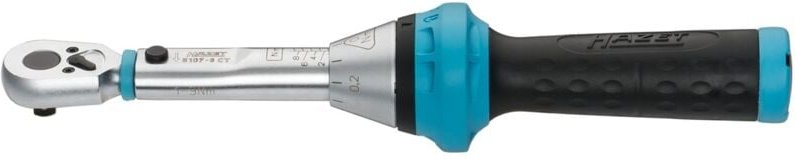 Drehmoment-Schlüssel, Nm min-max: 1 - 9 Nm, Toleranz: 4%, Vierkant massiv 6,3 mm (1/4) - Hazet