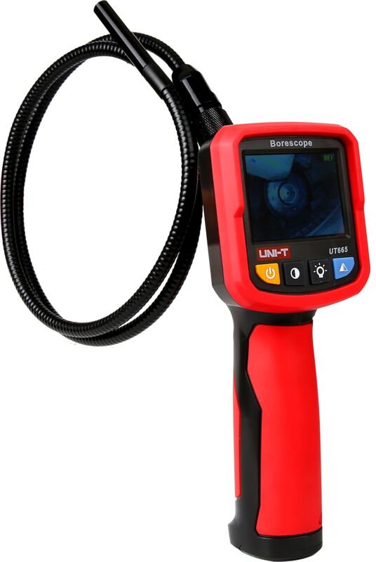 Inspektionskamera mit ENDOSKOP-Sonde (9 mm), Schutzart IP67, 2,4-Zoll-Display (Uni-T UT665)