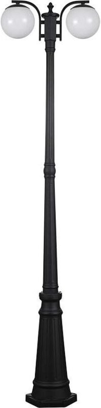 LED-Straßenlaterne mit doppelter Laternenfassung 2E27 Mattschwarze Farbe h: 228cm IP44 - V-tac